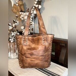 Bed Stu Leather Stevie Tote Shoulder Bag Tan Brown Retail $255